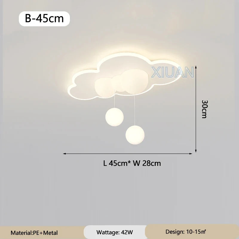 Minimalist Children's Room Ceiling Lamps Hanging Ball Bubble Droplight White Cloud Bedroom Chandelier Light Living Room Indoor
