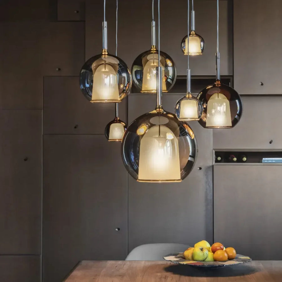 suspension à led en verre pour décoration intérieure