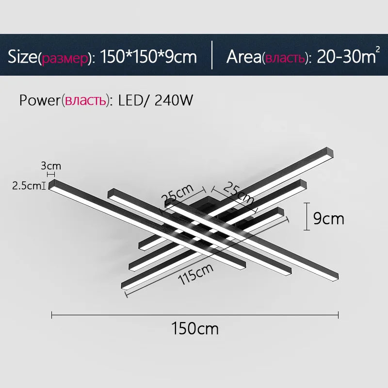 plafonnier Longue bande LED