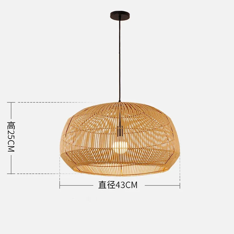 suspension vintage en rotin style chinois pour intérieur élégant