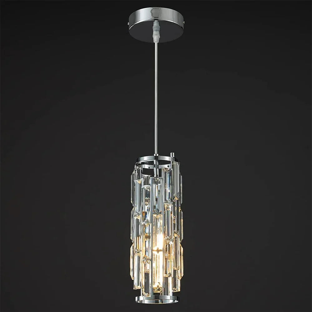 Suspension moderne Mini lustres en cristal luminaire réglable pour îlot de cuisine salle à manger chambre noir chrome 3 lumières