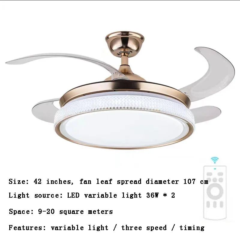 plafonnier led intelligent à pales rétractables design moderne