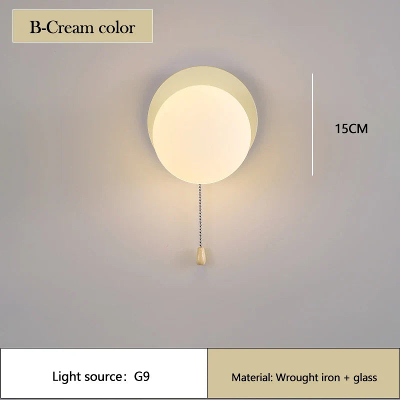 applique murale moderne à led avec interrupteur en verre pour chambre d'enfant