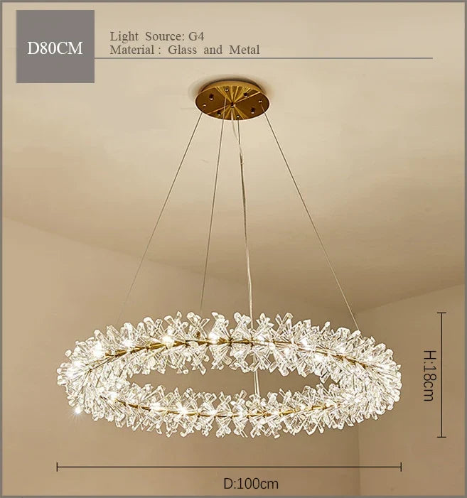 lustre en cristal moderne pour un éclairage intérieur élégant