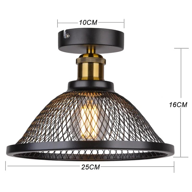 suspension Vintage rétro noir fer Net-Cage cuisine E27 LED pour chambre salon Restaurant