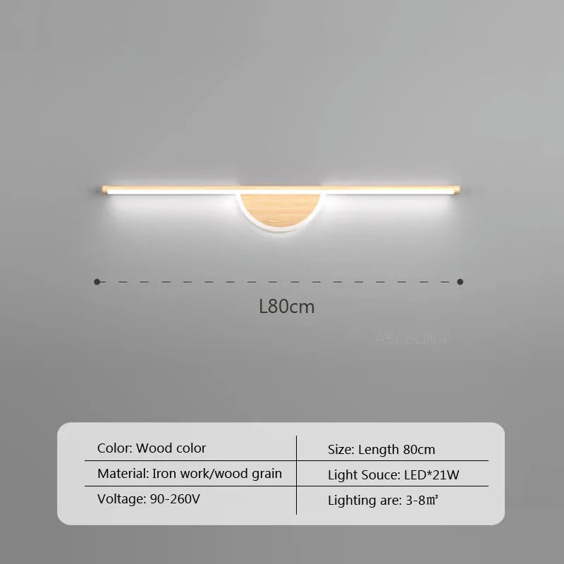 applique murale led moderne grain de bois décoration intérieure
