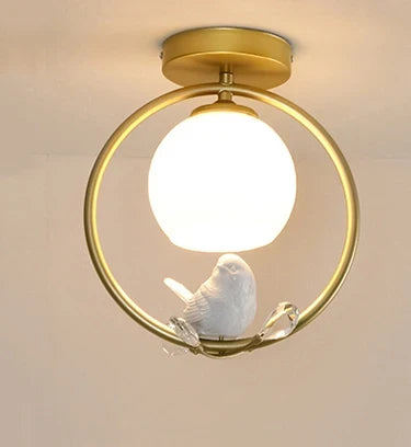 plafonnier nordique créatif avec motif d'oiseau pour balcon
