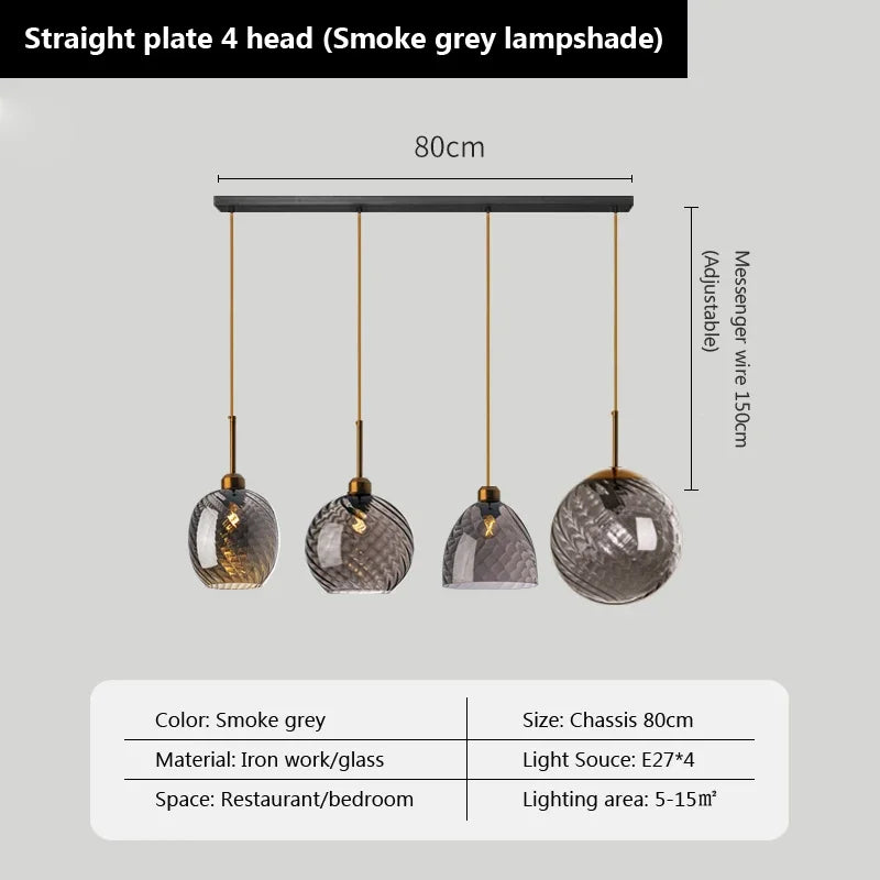 suspension en verre moderne pour éclairage décoratif intérieur