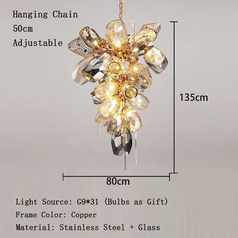 Lustre en verre post-modernes led de luxe