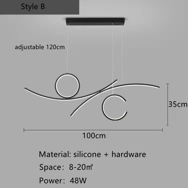 plafonnier led moderne design ondulé pour intérieur tendance 2024