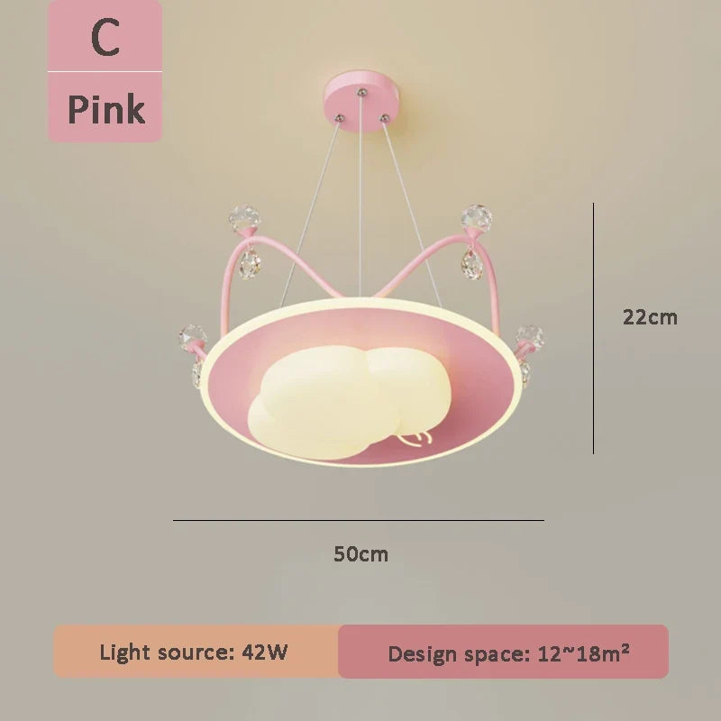 lustre nuage cristal romantique pour chambre d'enfant décoratif