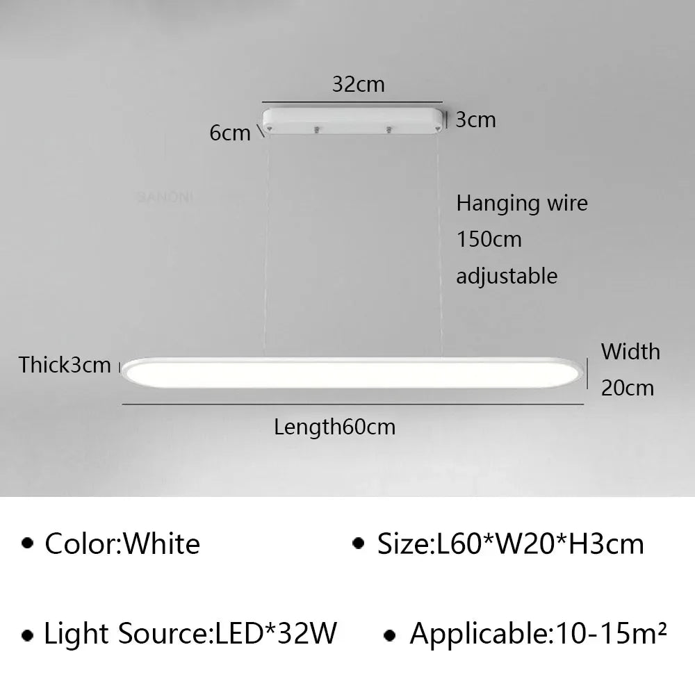 suspension led moderne minimaliste en ferronnerie pour bar