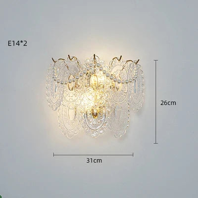 applique murale led en verre avec motifs nature luxe