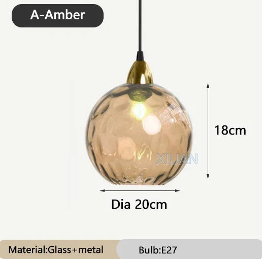 lustre en verre coloré lumineux pour restaurant