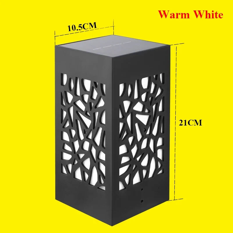 lanterne solaire colonne décorative pour jardin et extérieur