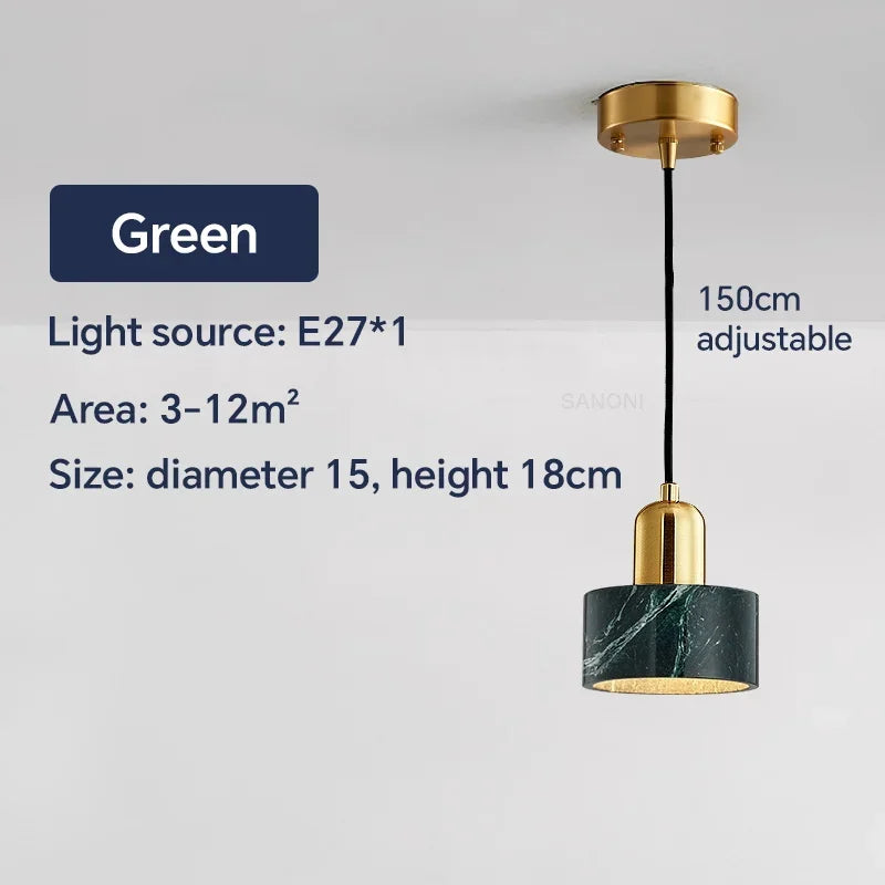suspension nordique en marbre et cuivre design moderne