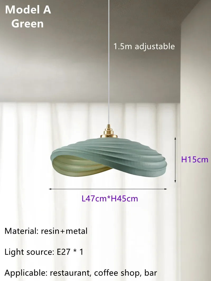 Nordic Minimalist Wabi Sabi Cream Style LED Dining Room Cafe Pendant Light Restaurant Bar Loft Home Decor Lamp Stairs Chandelier