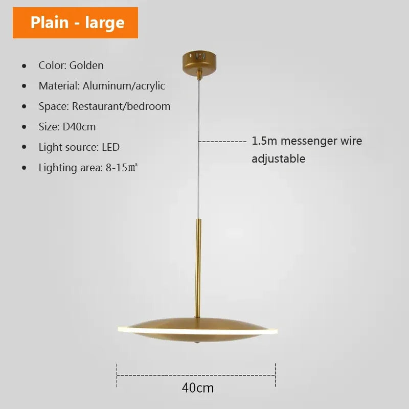 suspension LED ronde en métal design moderne fil réglable livraison artistique