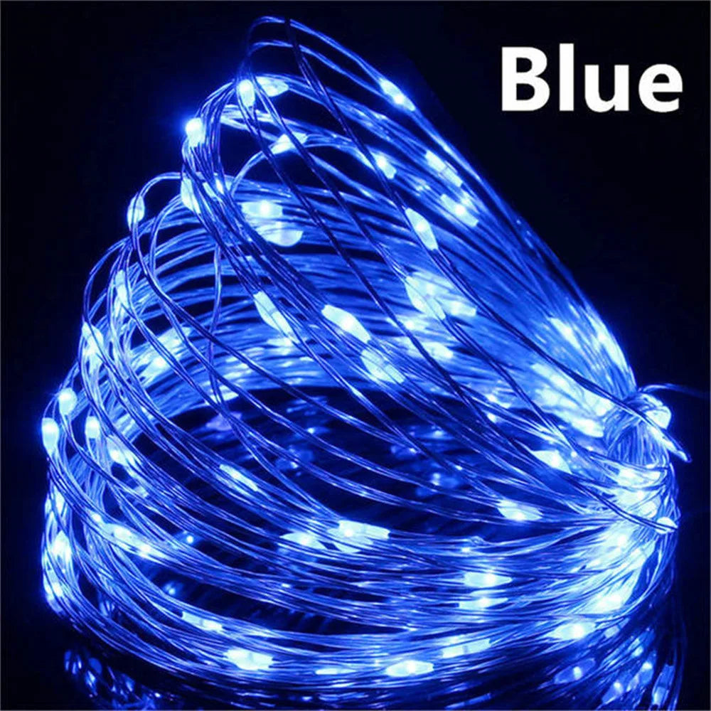 guirlande lumineuse led usb en cuivre argent pour décorations de fête