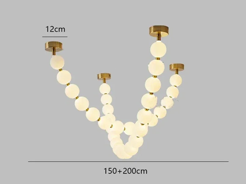 lustre design perles nordiques led pour décoration maison