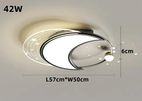 lustre moderne en fer avec éclairage led design étoile