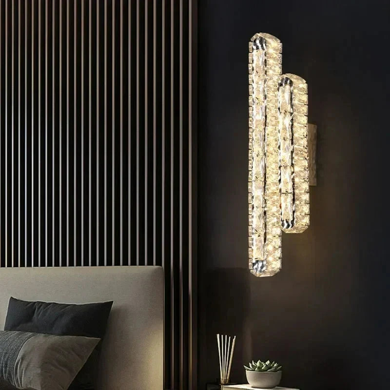 applique murale led ovale moderne en cristal pour décoration intérieure