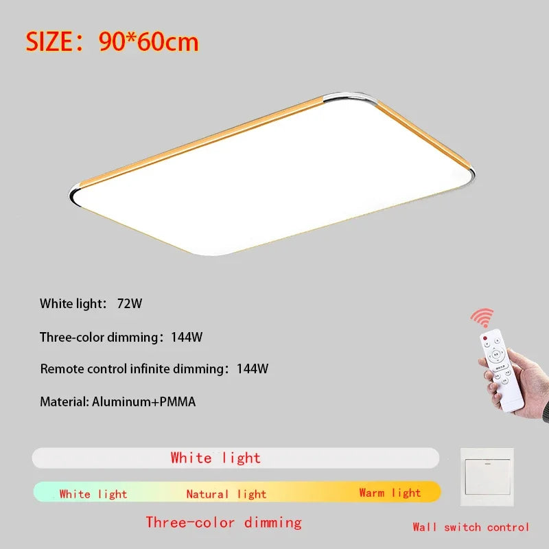 Modern Living Room Light 2024 Ultra Thin LED Ceiling Light Remote Control Dimming Restaurant Bedroom Balcony Panel Light