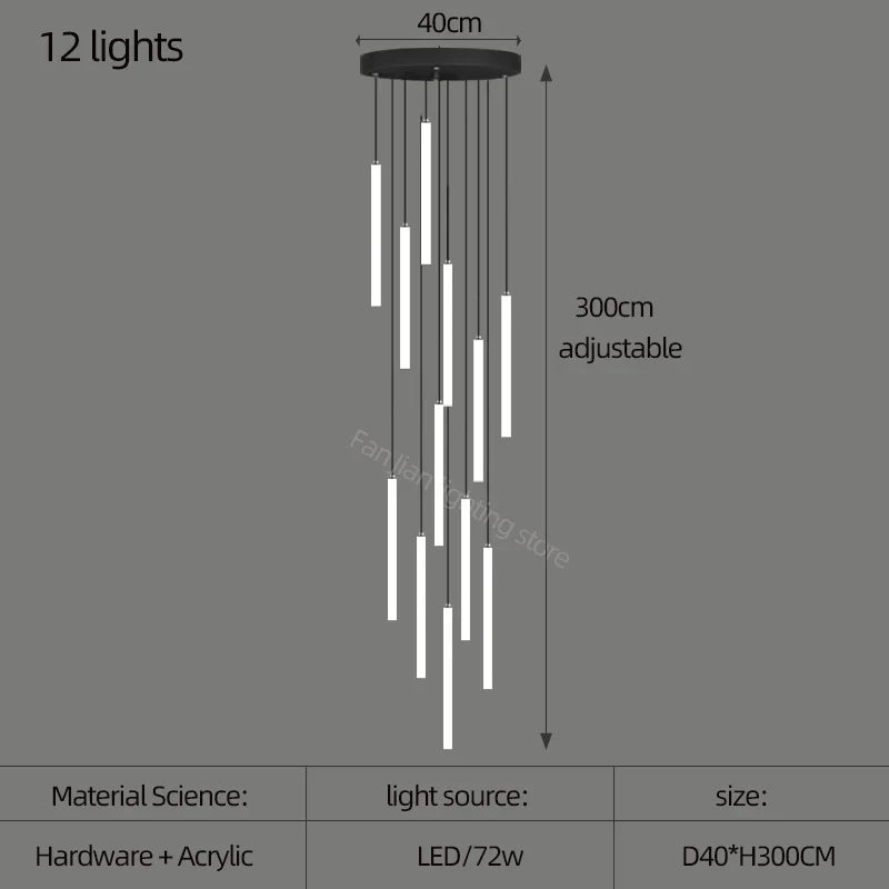 lustre moderne minimaliste de luxe pour duplex