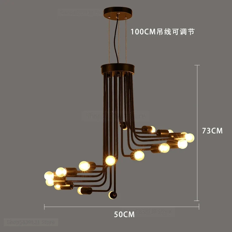 lustre moderne à LED style nordique pour loft et restaurant