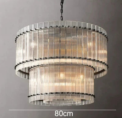 lustre de luxe en cristal double anneau doré led suspendu