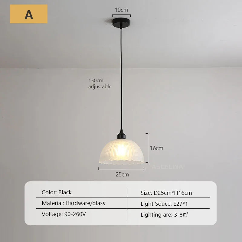 suspension en verre nordique pour décoration intérieure moderne