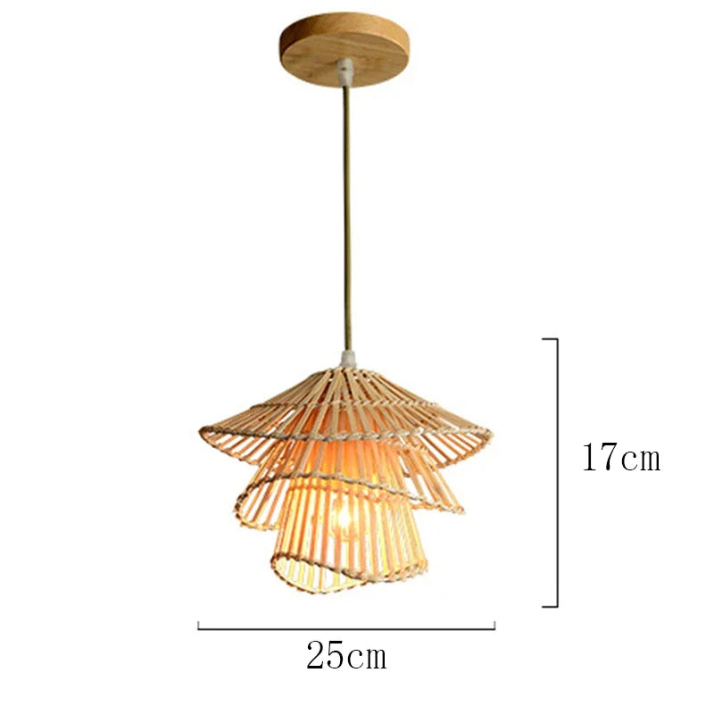 lustre en rotin fait à la main multi-étages moderne créatif