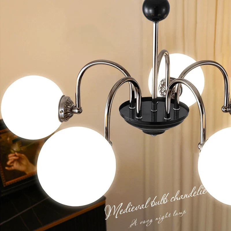 lustre nordique moderne en chrome avec éclairage led