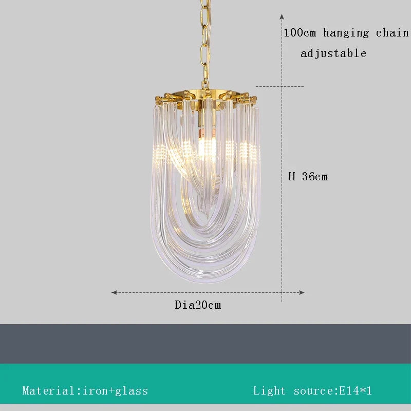 lustre led en verre design moderne pour restaurant ou hôtel