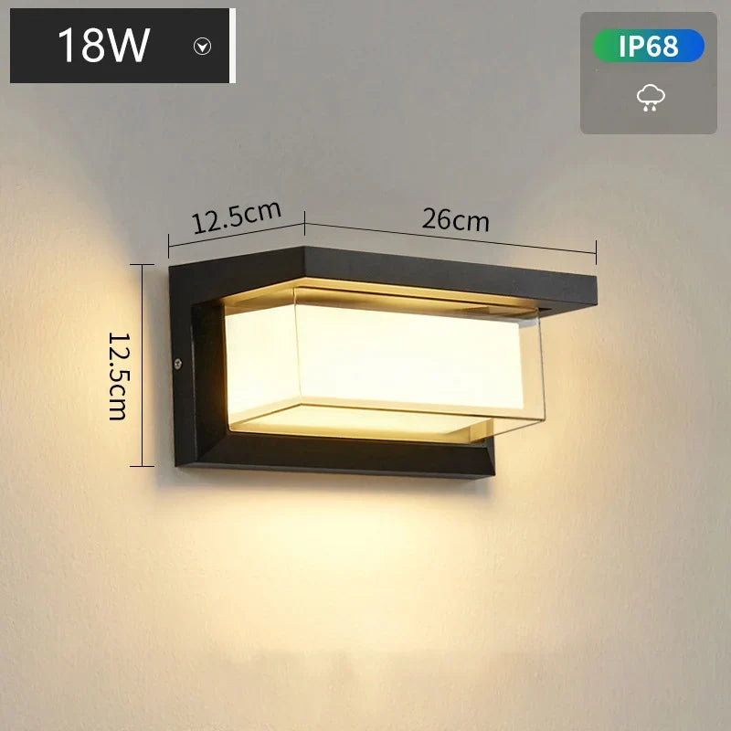 Applique murale LED lampe extérieure étanche en aluminium extérieur applique murale Rgb Tuya Smart Wifi réglable applique murale porche jardin Villa éclairage