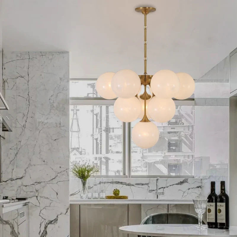 lustre design en cuivre et verre nordique moderne