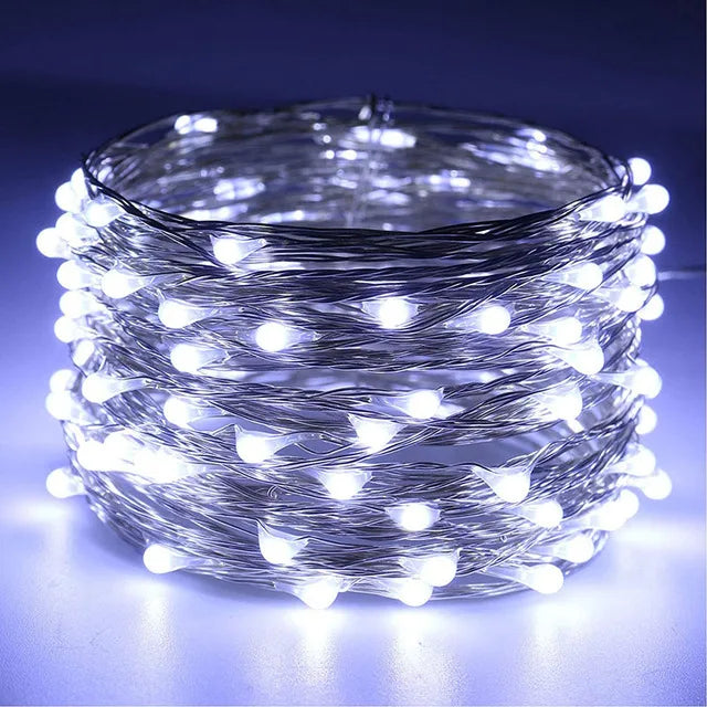 guirlande lumineuse led cuivre étanche pour fêtes et décorations