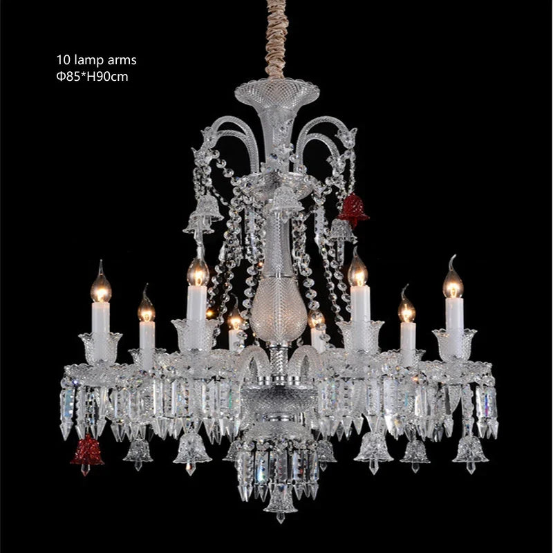lustre en cristal transparent pour un éclairage élégant et raffiné