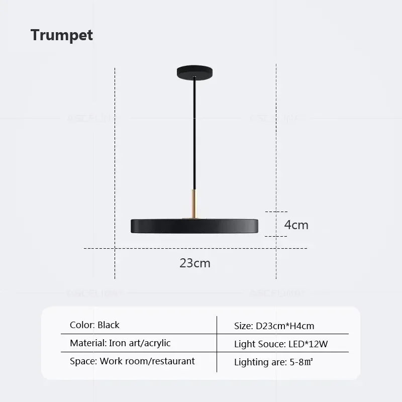 suspension led moderne lumière disque suspendus décoration luminaire lustre