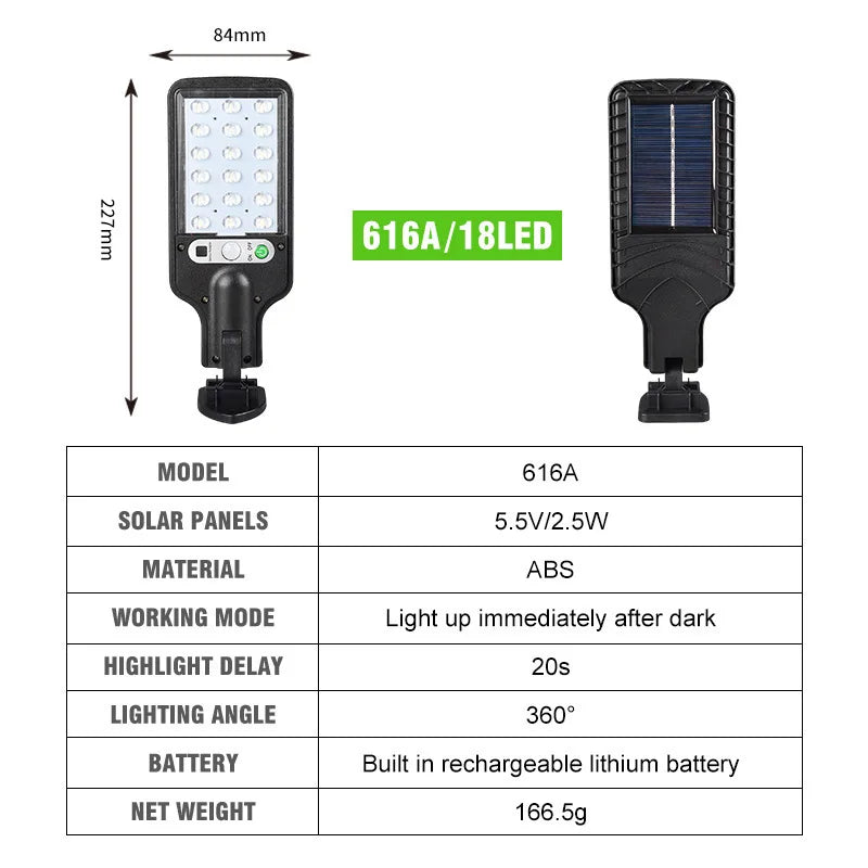 lampadaire solaire extérieur avec télécommande et détection humaine