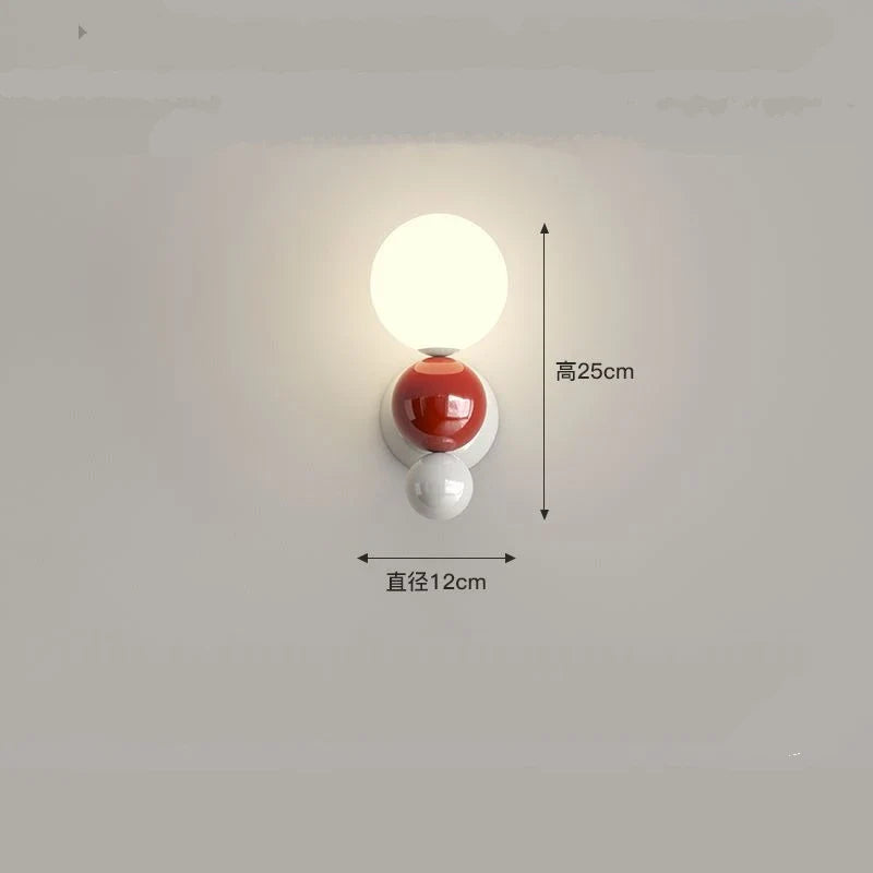 applique murale led en métal avec boule acrylique