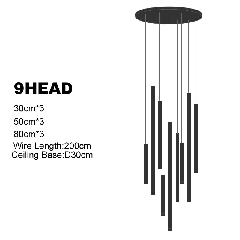 lustre minimaliste postmoderne en métal led double loft éclairage intérieur