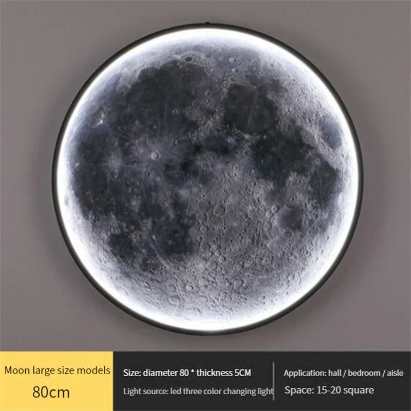 applique murale led en forme de lune pour décoration intérieure