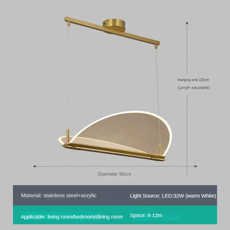 lustre rectangulaire réglable en acrylique pour éclairage créatif
