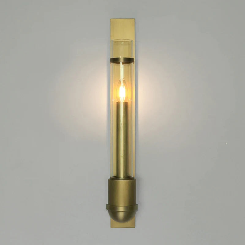 applique murale en acier inoxydable avec tube en verre