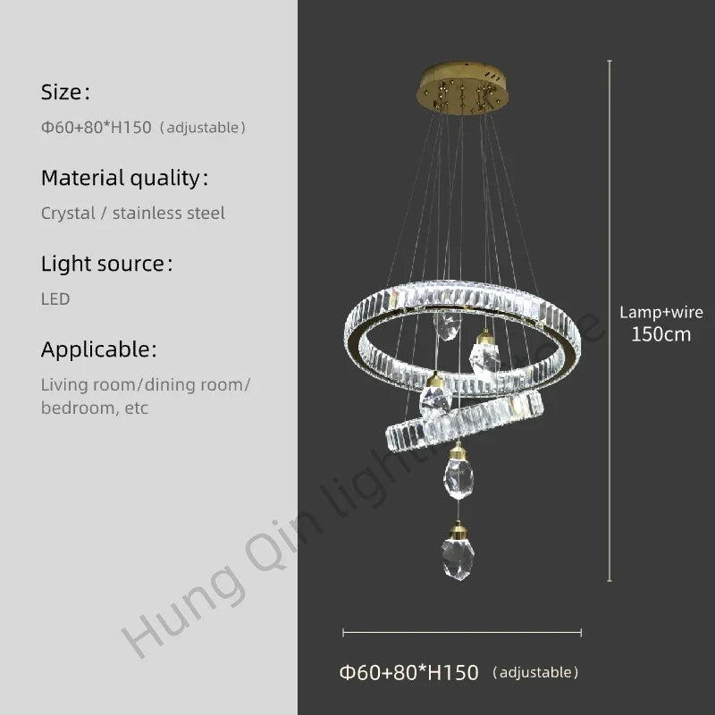 Hanging Light Pendant Lamp,Living Room Crystal Chandelier,Hanging Chandelier Lamp, Pendant Light,Lighting Fixtures Chandeliers