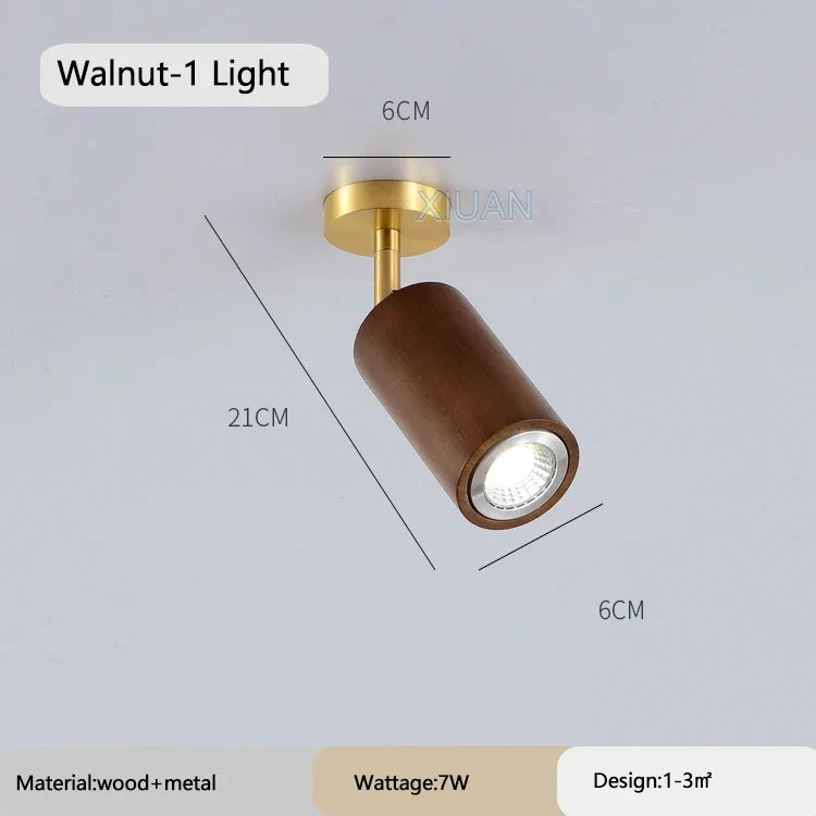 spot de plafond réglable en bois pour hôtel et magasin