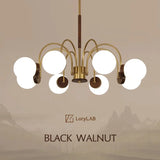 Walnut Wood chandelier lights, Wabi-sabi Modern style, Living Room lighting for Bedroom, Bedside, Living, Dining Room, Showcase