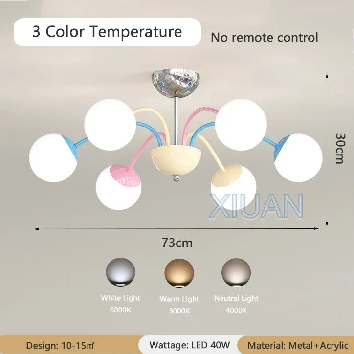 lustre bulle coloré moderne pour intérieur suspendu