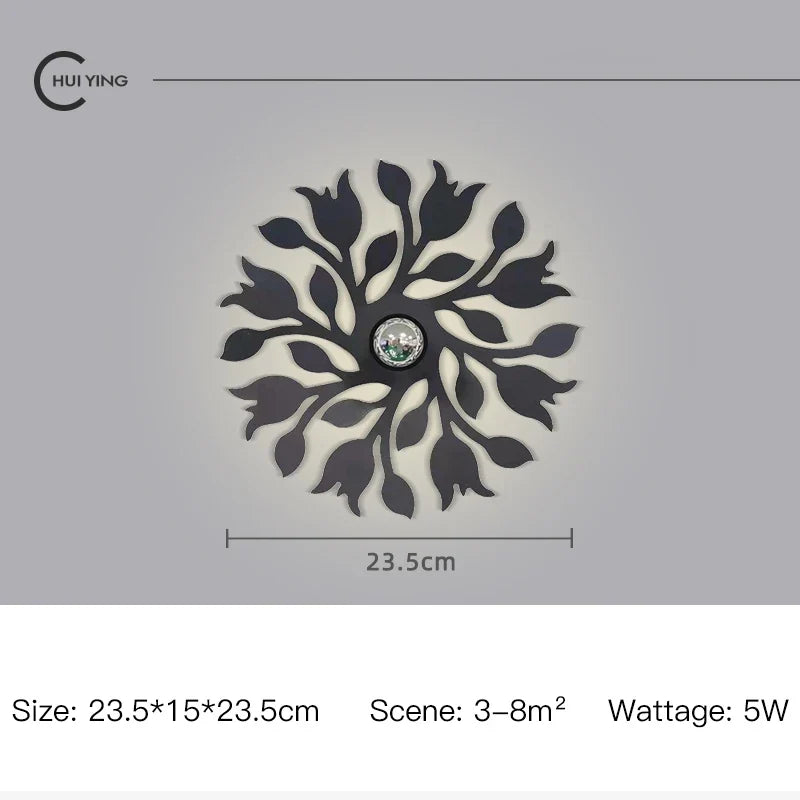applique murale nordique en fer à led décorative pour intérieur élégant